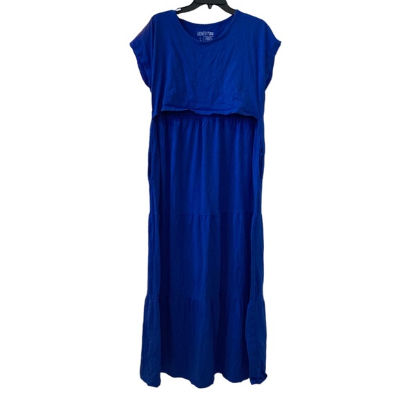 Latched Mama Dresses Latched Mama Royal Blue Nursing Maxi Dress